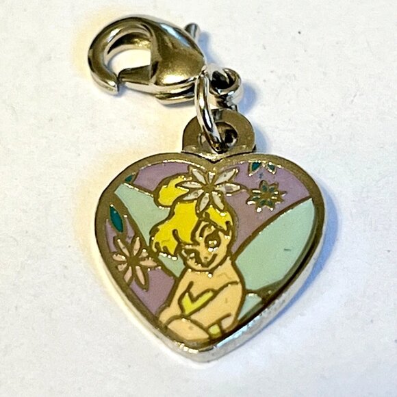 Vintage Disney Tinker Bell Tinkerbell Charm Disneyana Fairy Heart Zipper Pull - Picture 5 of 8